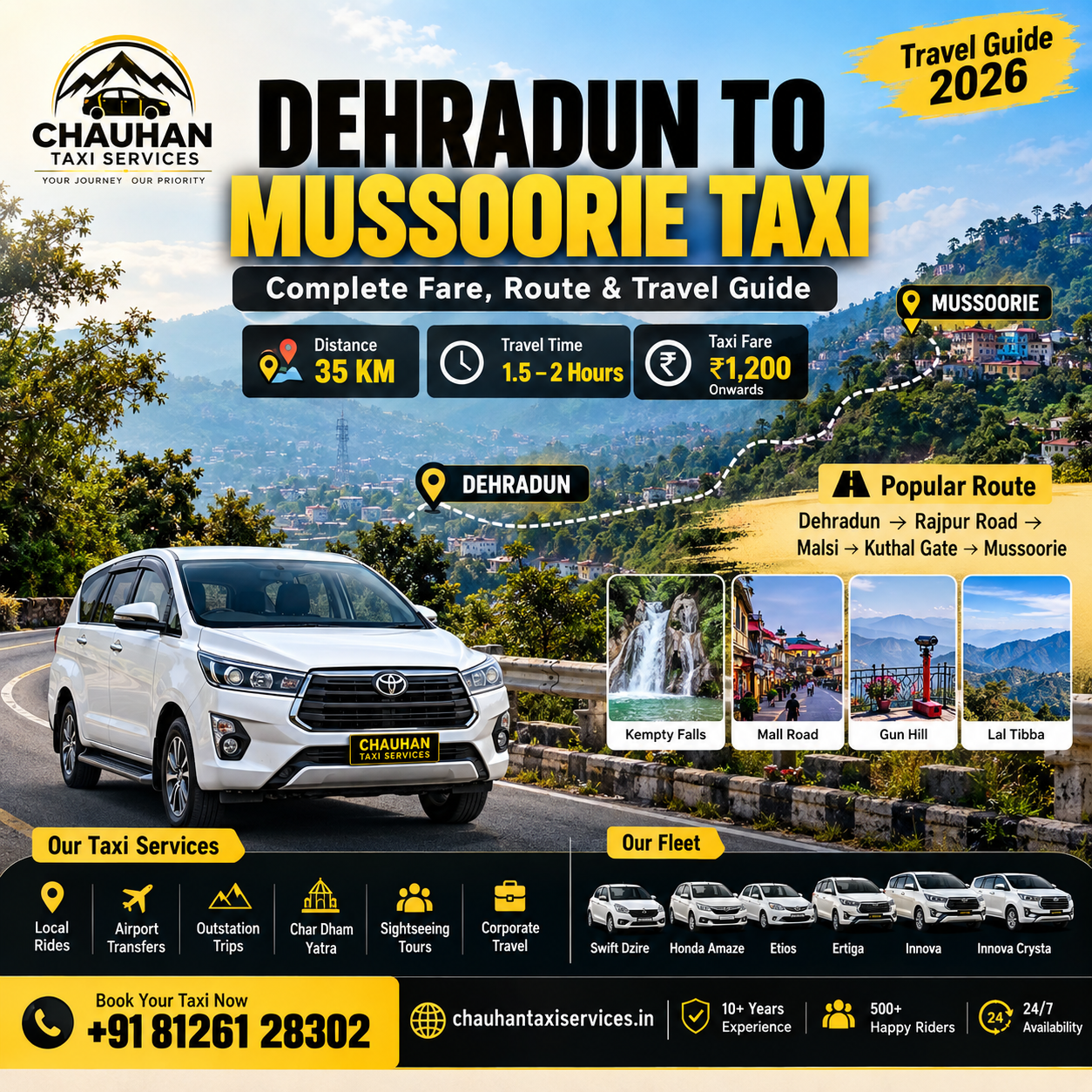 Dehradun to Mussoorie Taxi